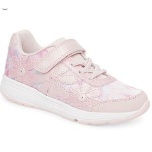 STRIDE RITE girls light-up glimmer sneakers floral pink size  13